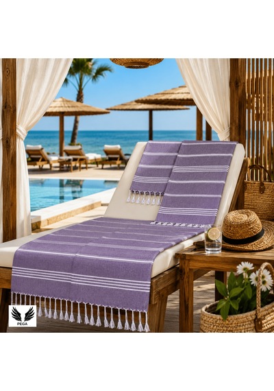 Pega Sultan Peştamal %100 Koton Mor Plaj Havlusu 90 x 170 CM
