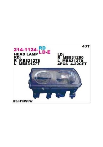 Mitsubishi L300 Far Komple Depo Marka Sağ 9800 Mercekli