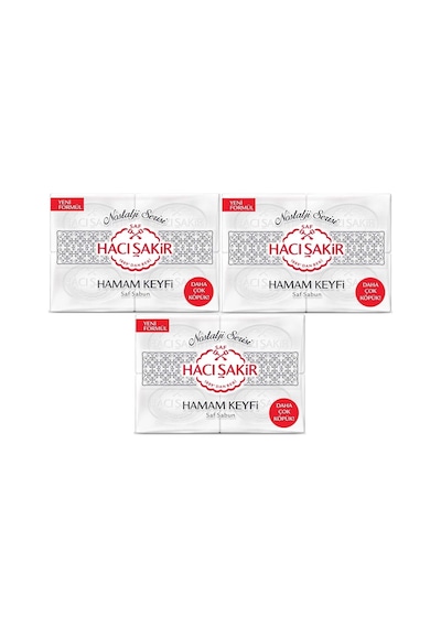 Hacı Şakir Hamam Keyfi Nostalji Geleneksel Beyaz Sabun 3'lü 3 x 200 G