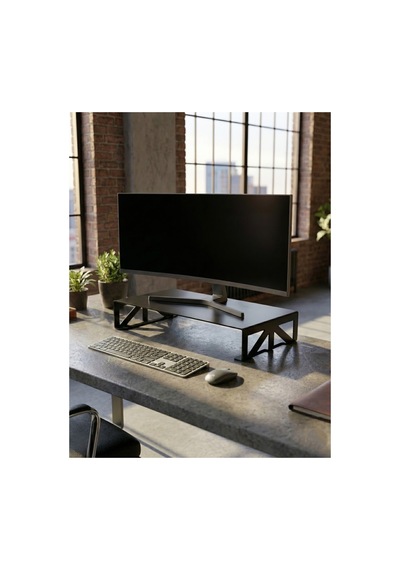 Premium Lazer Kesim Metal Monitör Standı Ve Masaüstü Organizer - Bilgisayar Ekran Yükseltici