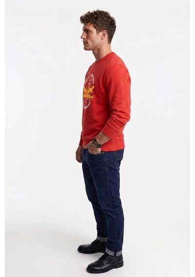 Levi's Pamuk Graphic Erkek Bisiklet Yaka Sweatshirt Açık Kırmızı