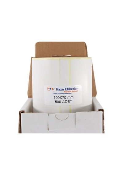 Kargo Etiketi Eko Termal Etiket 100mm X 70mm Ruloda 500 Adet 40mm Kuka Çapında Direk Termal Transfer Etiketi 1