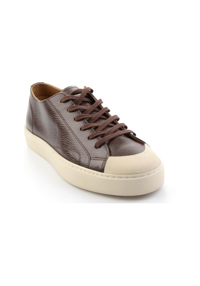 Kahve Hakiki Deri Erkek Sneaker E01549003440 Kahve