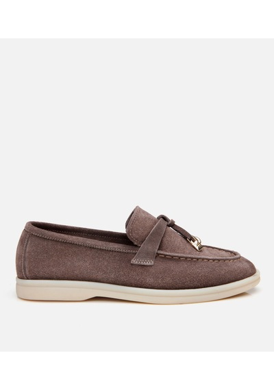 Hotiç Kadın Süet Deri Vizon Klasik Loafer