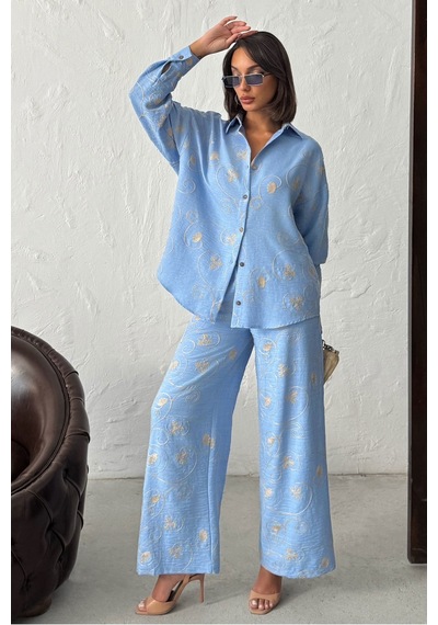 Verymoda Nakışlı Pantolon F1900 Koyu Mavi Dsn2