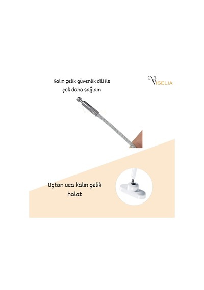 Açık Kahve Pencere Kilidi 3 Adet Halatlı Çocuk Güvenlik Emniyet H