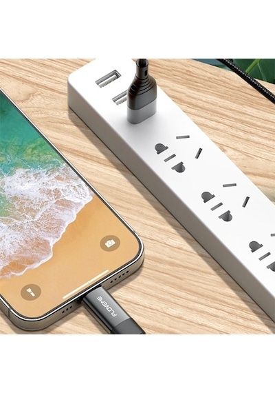 Floveme 4In1 Usb To Type C -Type To Type Kablosu+Apple iPhone Uyumlu Başlık U-Siyah