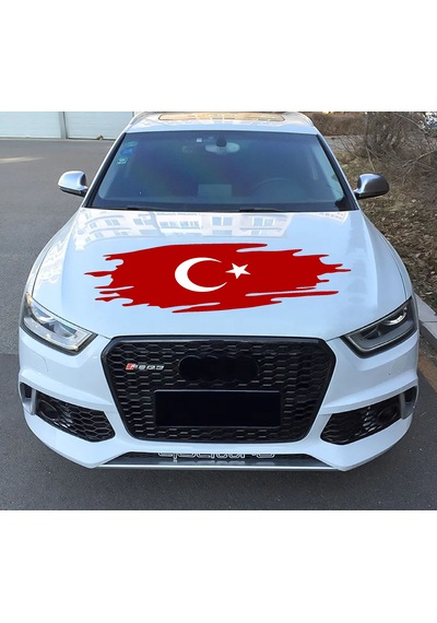 Türk Bayragı Sticker - Ay Yıldız Sticker -yırtıklı Paçalı Türk Bayrağı Türk Bayrak Sticker - 00362 10X4 Cm