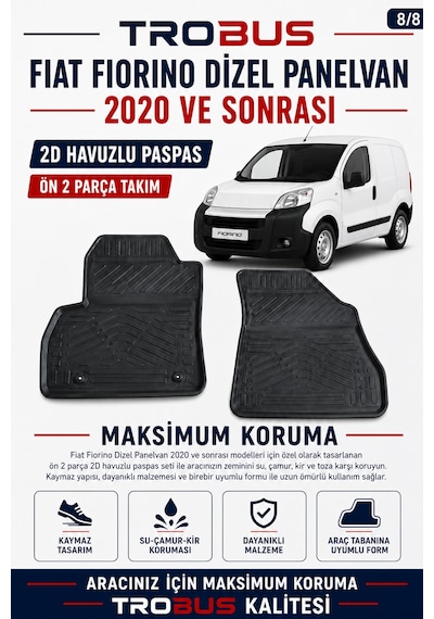 Trobus Fiat Fiorino Cargo 2020-2024 2d Havuzlu Paspas 2 Parça