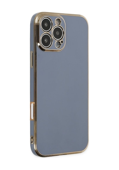 Apple Uyumlu iPhone 16 Pro Max Kılıf Şık Ve Parlak Silikon Kapak Ryc/volet Mavi
