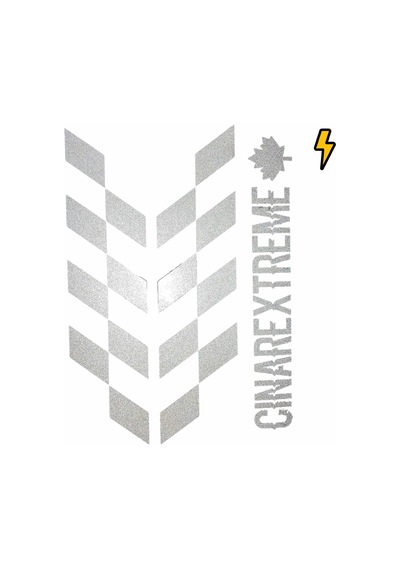 Reflektif Gri Damalı Kask Motosiklet Sticker Takımı Çınar Extreme