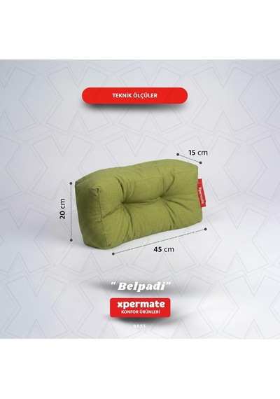 Sırt Ve Bel Destek Yastığı Sandalye Koltuk Destek Minderi Yeşil Genel