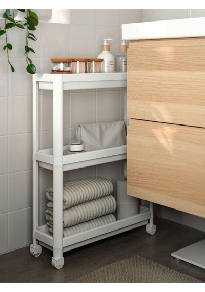 Tekerlekli 3 Katlı Mutfak Rafı Banyo Rafı Banyo Düzenleyici Organizer Beyaz Tekerlekli 3 Katlı Mutfak Rafı Banyo Rafı Banyo Düzenleyici Organizer Beyaz