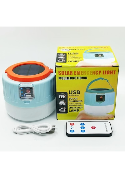 Exeo Güneş Enerjili Solar Led Su Geçirmez Usb Şarjlı Kamp Feneri 1 Adet