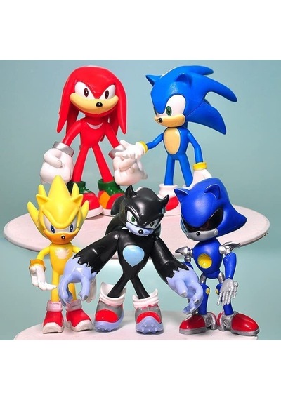 Vıp Yüksek Kalite 14 Cm 5 Li Sonic Karakter Set Sonic Oyuncakları Sonic Biblo Yılbaşı Noel Hediyesi