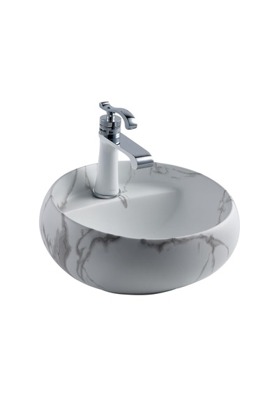 Lena EH-4660M6 Tezgah Üstü Lavabo Beyaz Mermer