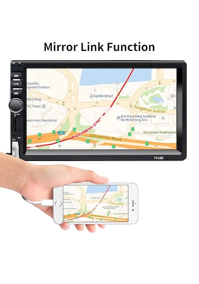 7 İnç Double Din Dokunmatik Ekranlı Bluetooth / Mirror Link / Usb / Fm Destekli Oto Multimedya Teyp Arka Kamera 7"