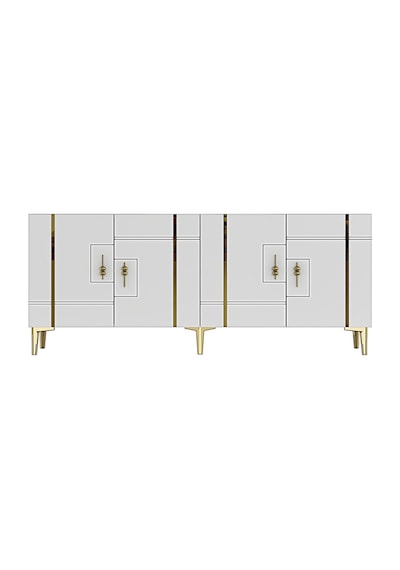 Ka1842bg Made Konsol Ve Tv Sehpası Beyaz-gold 180cm Beyaz - Altın