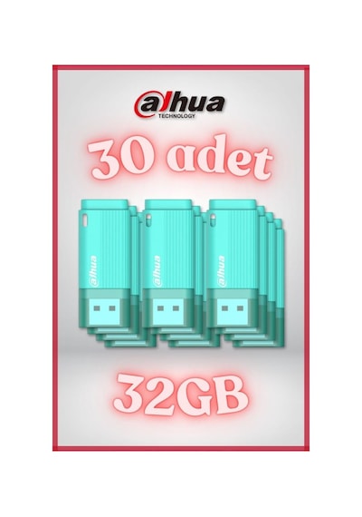 30 Adet 32gb Kapaklı Usb Flash Bellek U126 Yeşil -