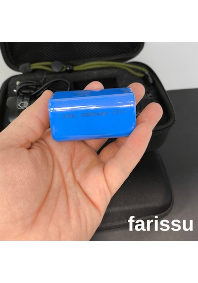 Gold 100W Şarjlı El Feneri 39800 Mah Pil, 3000M Menzil, Süper Parlak Led Siyah