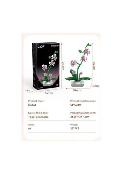 C59028w Cada Saksılı Orkide Model 237 Parça Blk Oyuncak