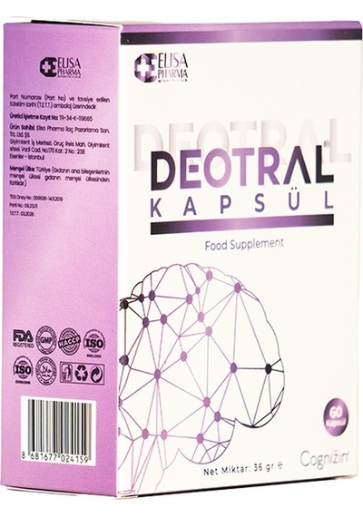 Deotral Sitikolin Fosfatidilserin Folik Asit B Vitamini İçeren Takviye Edici Gıda 60 Kapsül