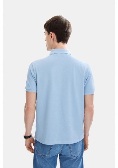 Backandbond Mavi Regular Fit Örme Polo Yaka Tişört
