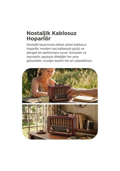 Özel Seri Torima Bluetooth Hoparlör Nostaljik Radyo D57 Klasik Müzik Tarz