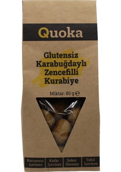 Quoka Glutensiz Rafine Şekersiz Zencefilli Kurabiye 80 G