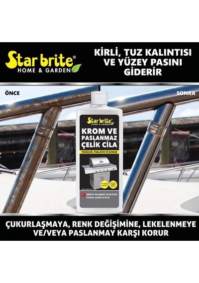 Starbrite - Krom Ve Paslanmaz Çelik Parlatıcı 237 Ml : Metal Aksamlarınızda Sert Ovmaya Son, Tuz Ve Pasa Karşı Uzun Ömürlü Ayna Parlaklığı