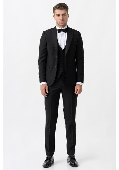 White Stone Trento D111 Slim Fit 6 Drop Damatlık Siyah - 44 Siyah