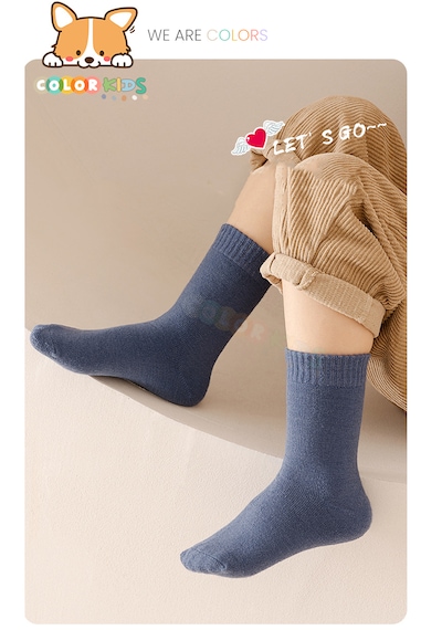 Color Socks 5 Çift Kışlık Erkek Çocuk Havlu Çorap Seti Isı Emici Çok Renkli