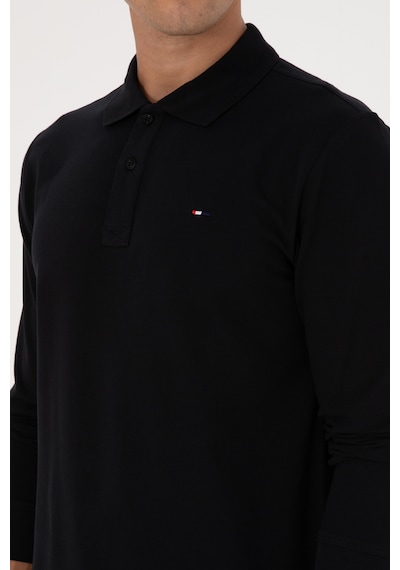 U.S. Polo Assn. Erkek Regular Fit Polo Yaka Siyah Basic Sweatshirt 50315941-VR046