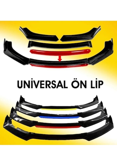 Universal Fc5 Model Tampon Eki Ön Lip 4 Parça Siyah Mavi