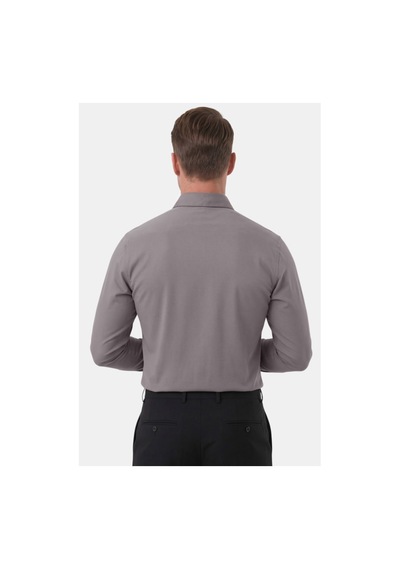Deepsea Füme Slim Fit Kolay Ütülenebilir Açık Dik Yaka Likralı Erkek Gömlek 2602615