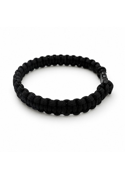 Pawroots El Yapımı Paracord Köpek Tasması Dayanıklı Örgü Gezdirme Tasması Orta Ve Büyük Irklar İçin Siyah