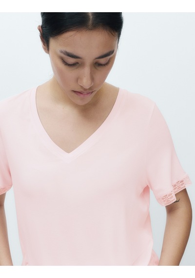 Marks & Spencer Dantel Detaylı Pijama Takımı T37002301J Pembe