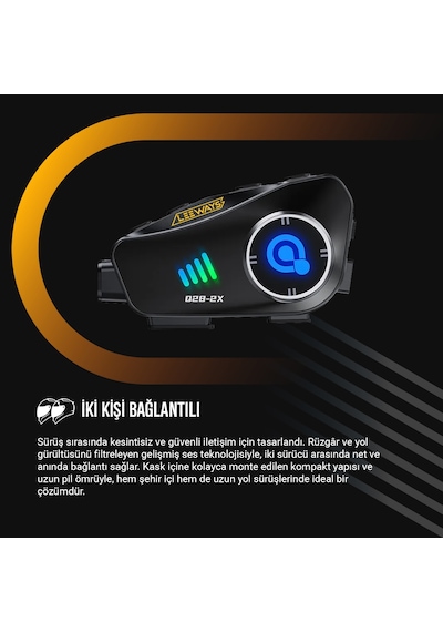 Leeways Q28 2x İntercom 500m Telsizli Kameralı Hd 1080p İpx6 Su Geçirmez İntercom