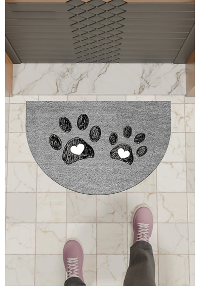 Rugmood Modern Dijital Paspas Gri Çift Pati Paspas - Kapı Önü Paspası