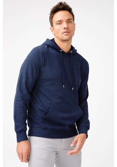 Igs İgs Erkek Lacivert Modernfıt / Ekstra Dar Kalıp Kapşonlu Fermuarsız Sweatshirt Lacivert