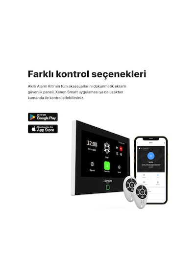 Xenon Smart Ev Güvenlik Sistemi | Panel ve Mobil Kontrollü, Alarm Kiti, Kablosuz, Sirenli (X7570)