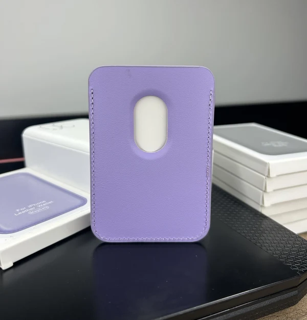 Magsafe Deri Cüzdan Kartlık Tüm Modellerle Uyumlu - Bordo Lila