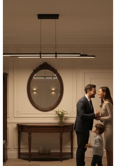 Cosmo Gold Lineer Led Sarkıt Avize Kumandalı Dim Edilebilir Yukarı & Aşağı Işık Diğer