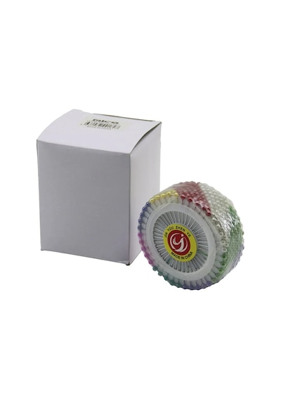 Renkli Toplu Başörtü İğnesi Yuvarlak Disk Standlı 1440 Adet Set