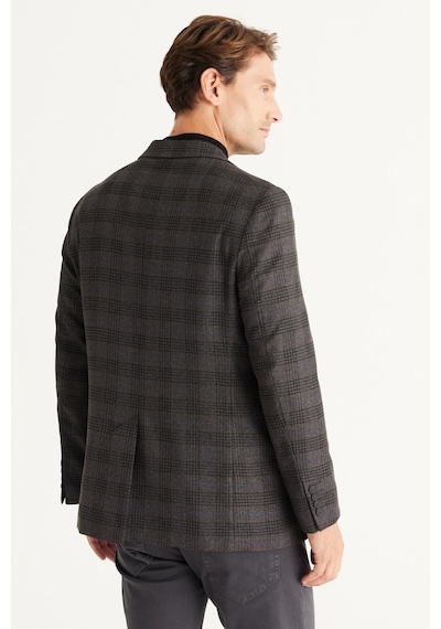 AC&Co / Altınyıldız Classics Erkek Sıyah Lacı Comfort Fit Rahat Kesim Mono Yaka Desenli Ceket Sıyah Lacı AC&Co / Altınyıldız Classics Erkek Sıyah Lacı Comfort Fit Rahat Kesim Mono Yaka Desenli Ceket Sıyah Lacı