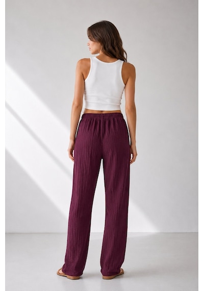 Intive Cool Comfort Müslin/waffle Kumaş İç Göstermez Pamuklu Nefe Bordo
