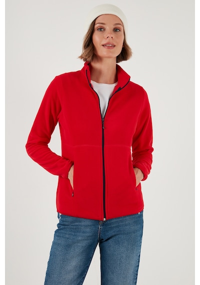 Lela Slim Fit Anti-Pilling Tüylenme Yapmayan Fermuarlı Polar Bayan Hırka 5907012 Kırmızı Lela Slim Fit Anti-Pilling Tüylenme Yapmayan Fermuarlı Polar Bayan Hırka 5907012 Kırmızı