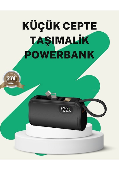 2000mah Mini Powerbank Dahili Konektörlü Pd 20w Çok Renkli