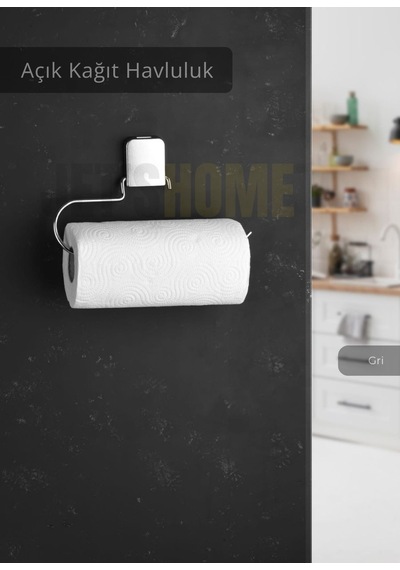 Jet's Home Yapışkanlı Kağıt Havluluk Paslanmaz Peçetelik Çelik Banyo Havluluk Düzenleyici Gri Gri