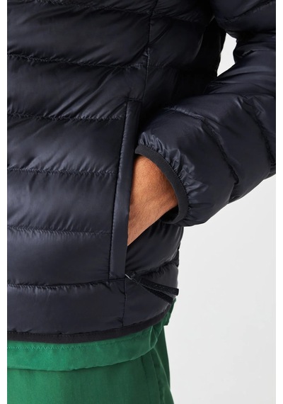Lacoste Syntehic Fill Jacket Sabit Kapüşonlu Erkek Şişme Mont Lacivert Lacivert